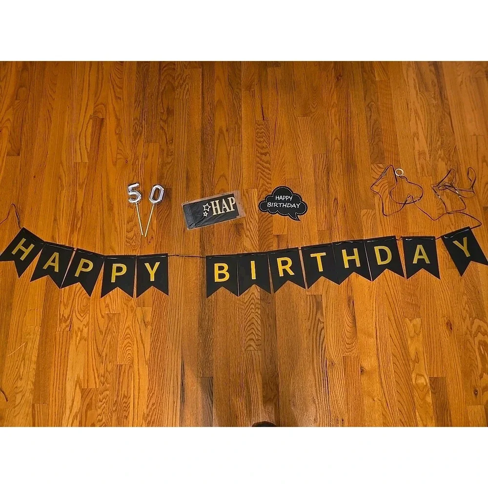 50Th Birthday Decorations Men Women Happy Decoration Banners Large Golden Balloo